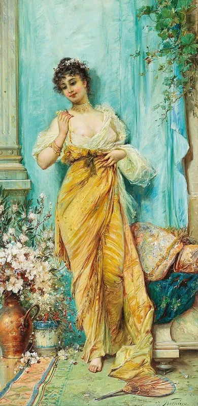 In The Boudoir by Hans Zatzka - Canvas Print
