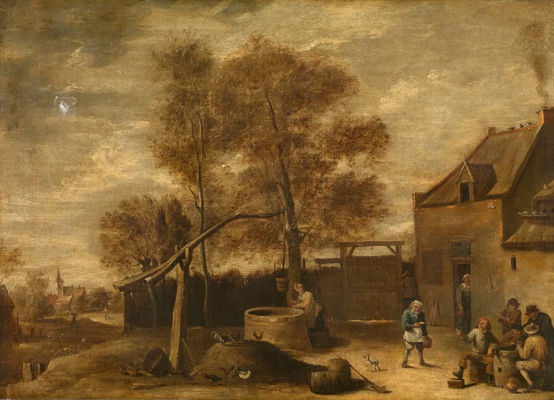 In The Farmyard 4 by David Teniers The Younger - Canvas Print