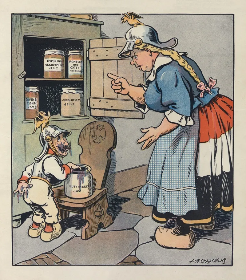 In The German Jam Closet by Louis Glackens - Canvas Print
