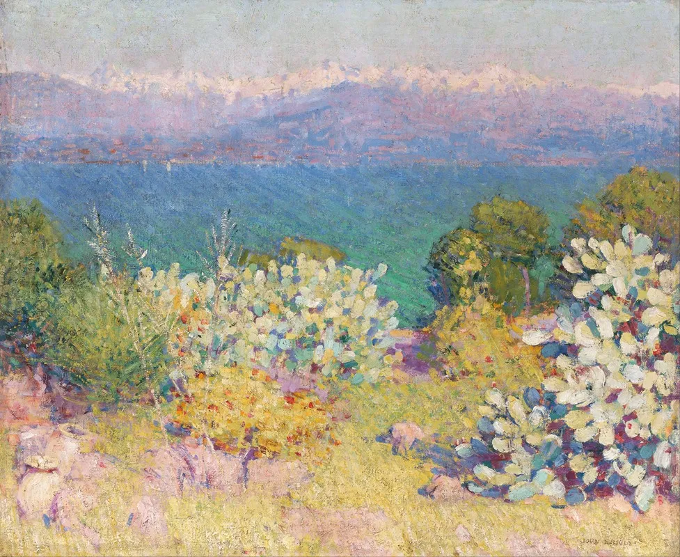 In The Morning Alpes Maritimes From Antibes by John Peter Russell - Canvas Print
