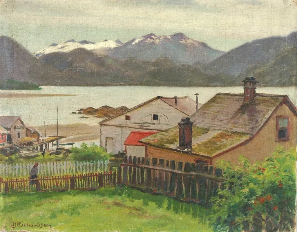 In The Old Quarter Sitka 1900 by Theodore J. Richardson - Canvas Print