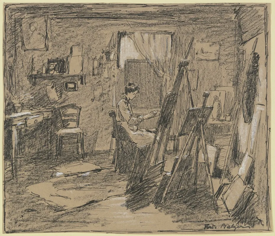 In The Studio 21 by Ferdinand Balzer - Canvas Print