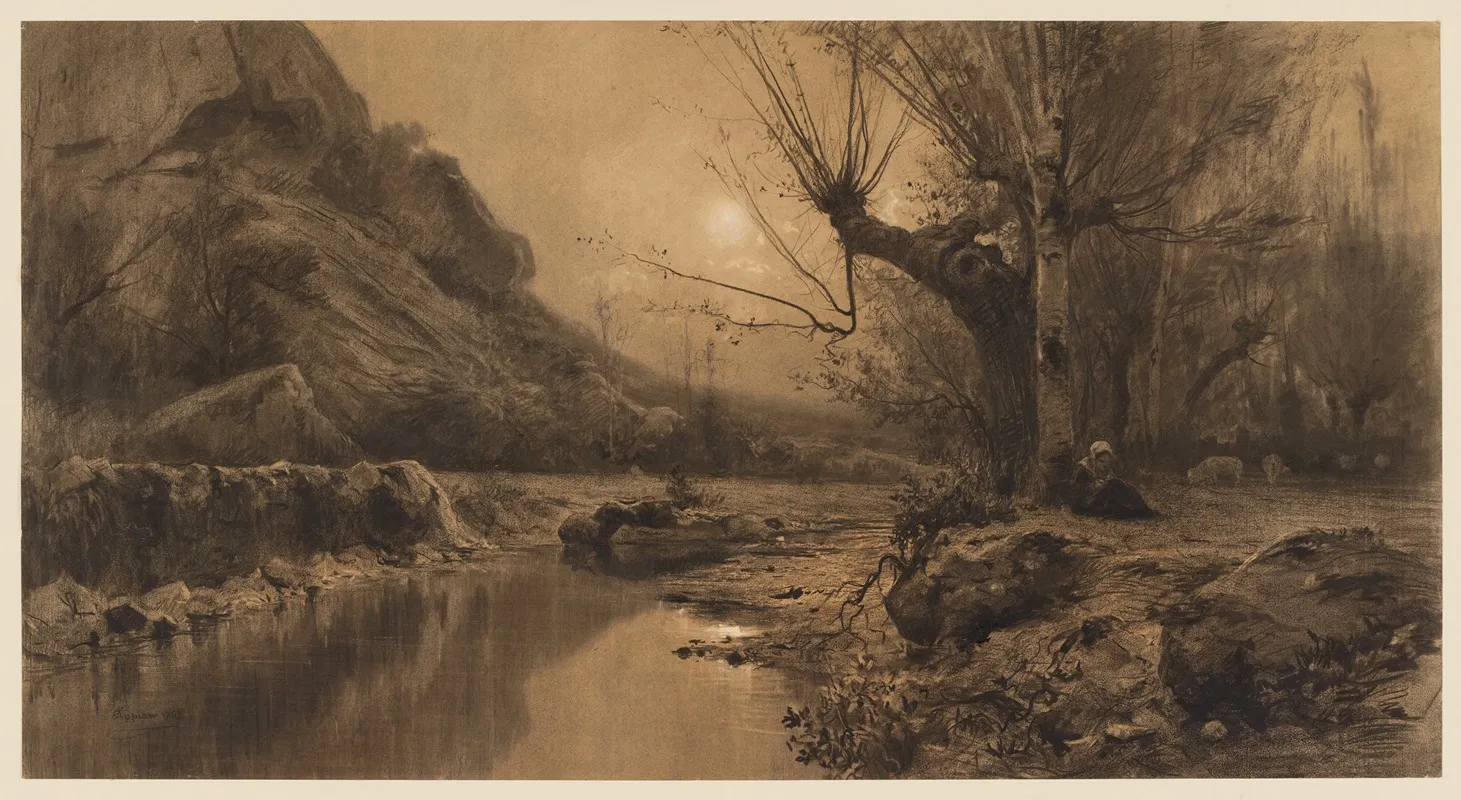 In The Valromey Valley Near The Rhone River by Adolphe Appian - Canvas Print
