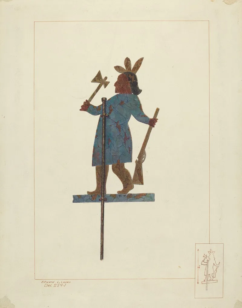 Indian Chief Weather Vane by Edward L. Loper - Canvas Print