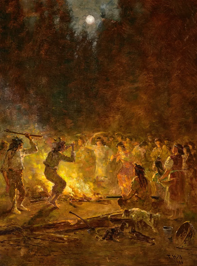 Indian Dance by Thomas Hill - Canvas Print