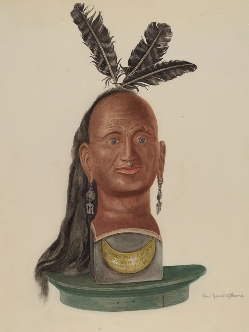 Indian Head by Elmer R. Kottcamp - Canvas Print