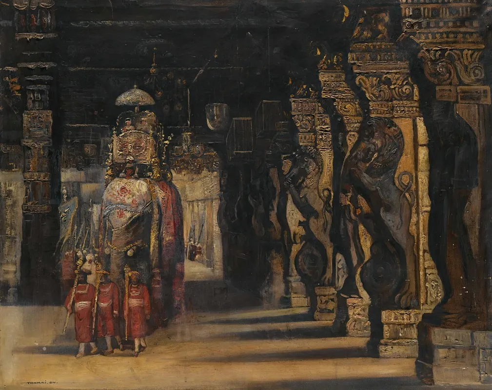Indian Procession With Elephant