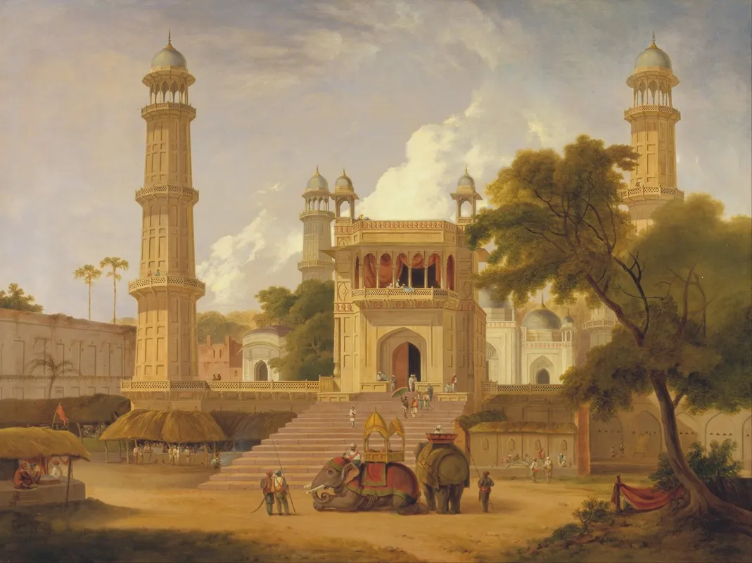 Indian Temple Said To Be The Mosque Of Abo Ul Nabi Muttra by Thomas Daniell - Canvas Print