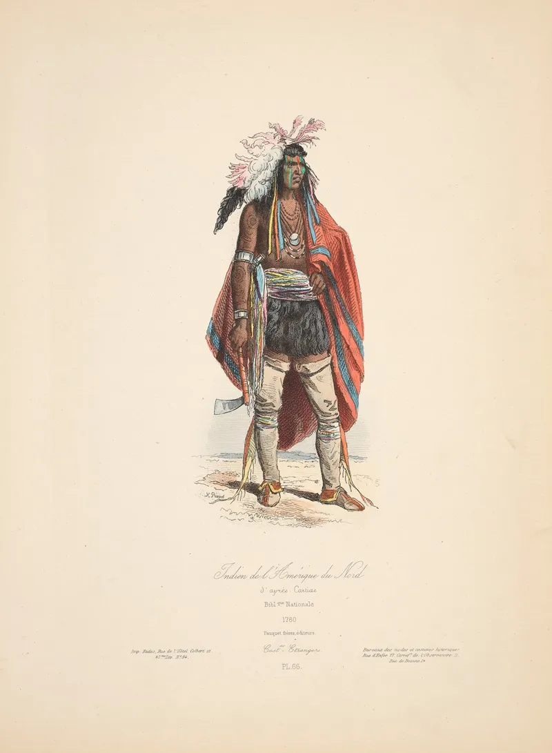 Indien De Lamerique Du Nord North American Indian by Hippolyte Louis Emile Pauquet - Canvas Print