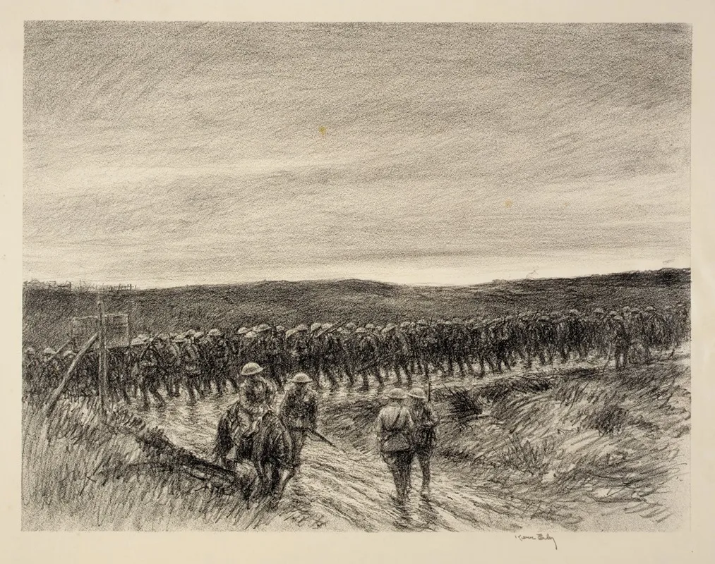 Infantry Chateau Thierry by Kerr Eby - Canvas Print