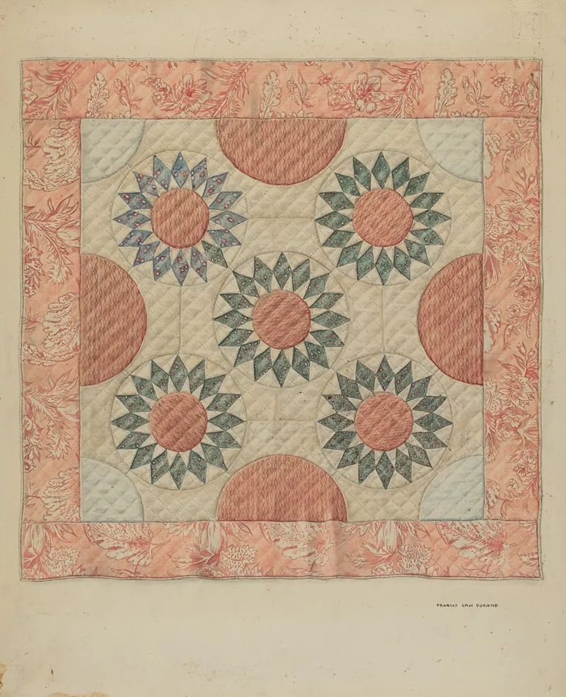 Infants Quilt Bed Covering by Francis Law Durand - Canvas Print