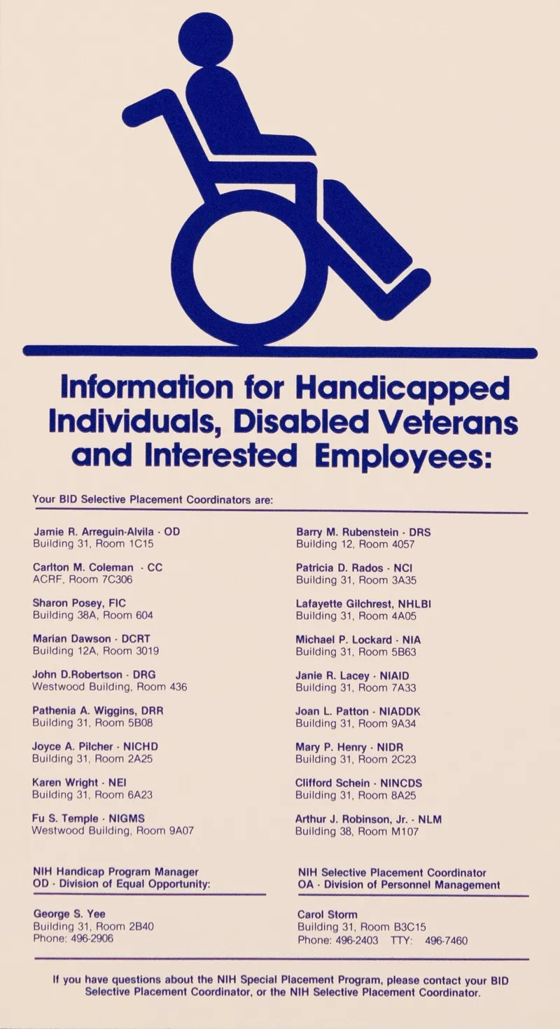 Information For Handicapped Individuals Disabled Veterans And Interested Employees
