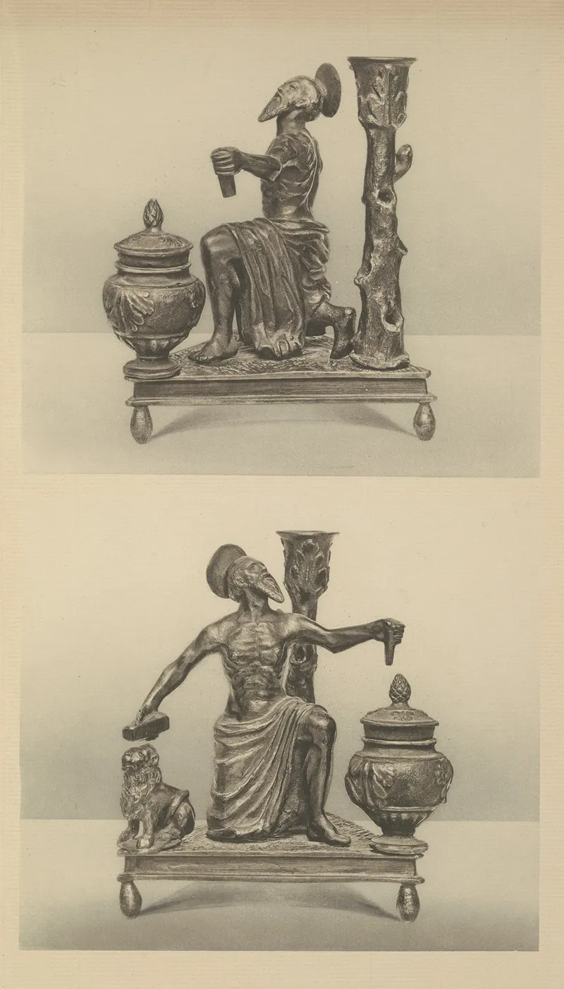 Inkstand And Candlestick With St Jerome As A Penitent Workshop Of Riccio by Wilhelm von Bode - Canvas Print