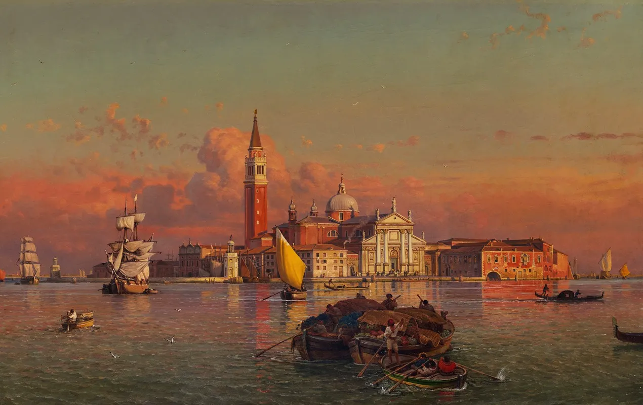 Insel Und Kirche San Giorgio Maggiore Venedig by Friedrich von Nerly - Canvas Print