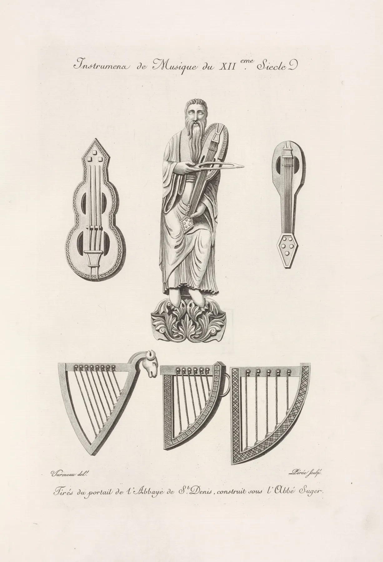 Instrumens De Musique Du Xiieme Siecle by Nicolas Xavier Willemin - Canvas Print