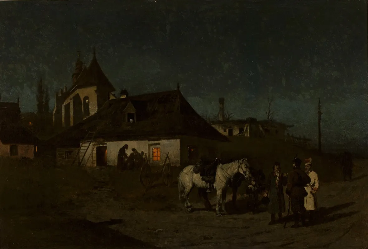 Insurgents At Night by Maksymilian Gierymski - Canvas Print