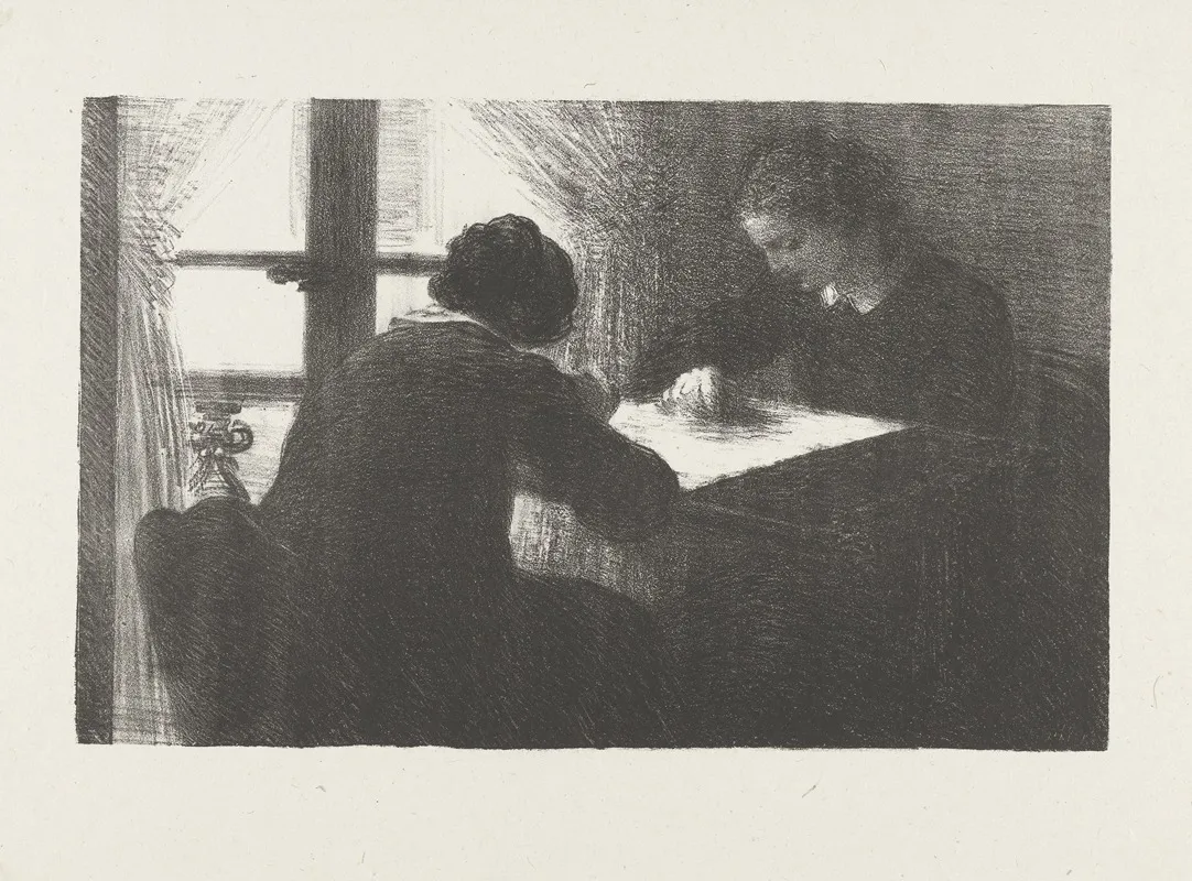 Interieur De Brodeuses by Henri Fantin-Latour - Canvas Print