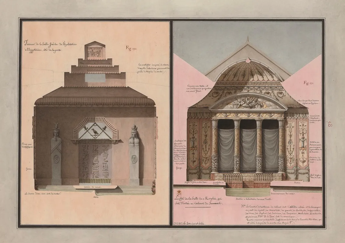 Interieur De La Salle Fraiche De Lhabitation A Legyptienne Cote De La Porte Le Cote De La Salle De Morphee Qui Sert Dentree Au Cabinet De Sommeil