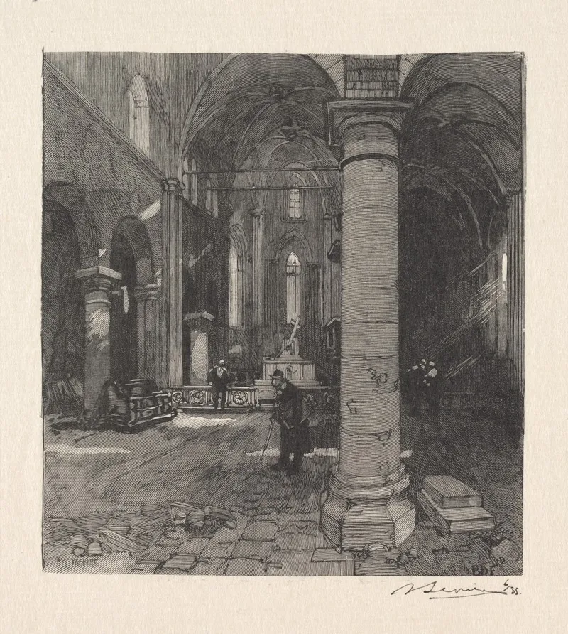 Interieur De Leglise by Auguste Louis Lepère - Canvas Print