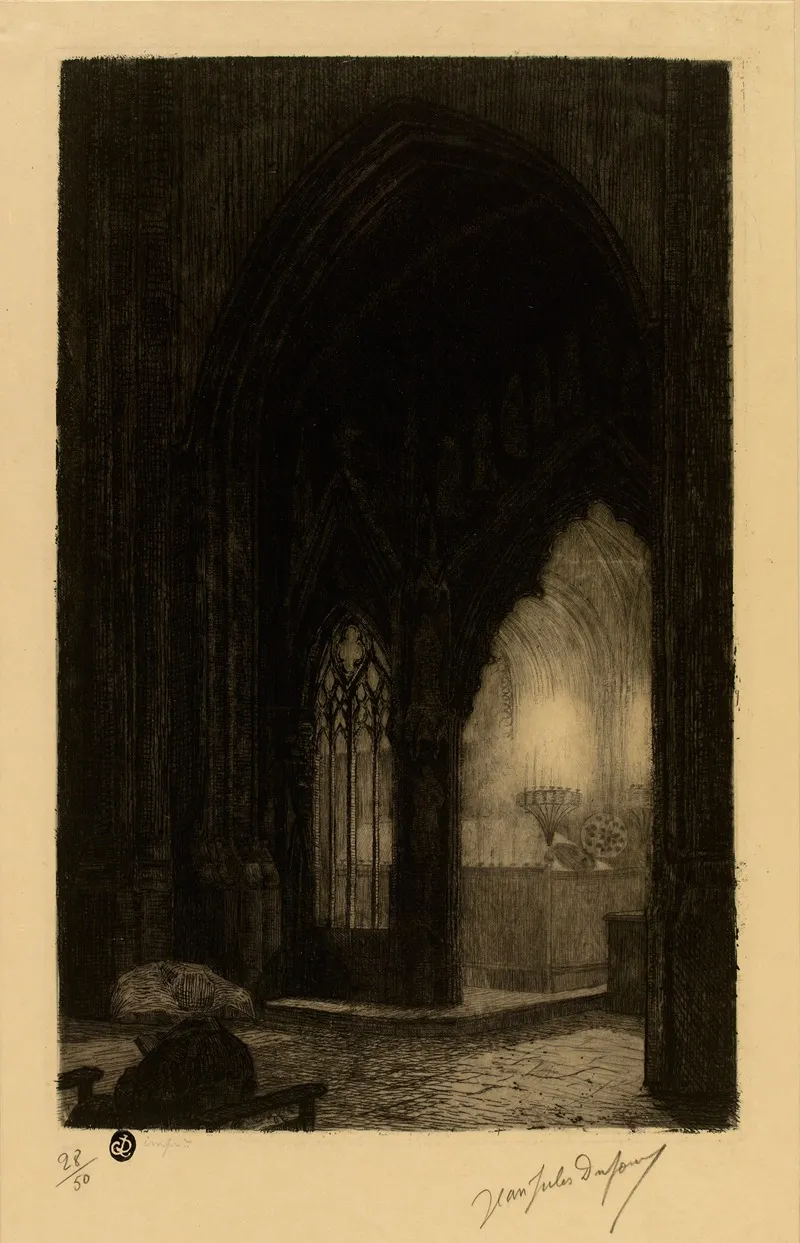 Interieur Deglise 3 by Jean-Jules Dufour - Canvas Print