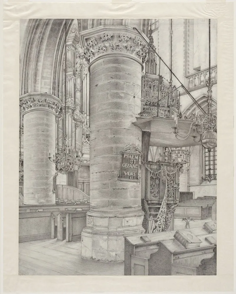 Interieur Preekstoel In De St Bavo Of Grote Kerk