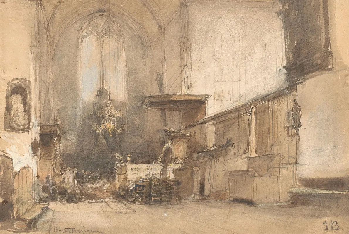Interieur Van De Kerk Te Oosthuizen by Johannes Bosboom - Canvas Print
