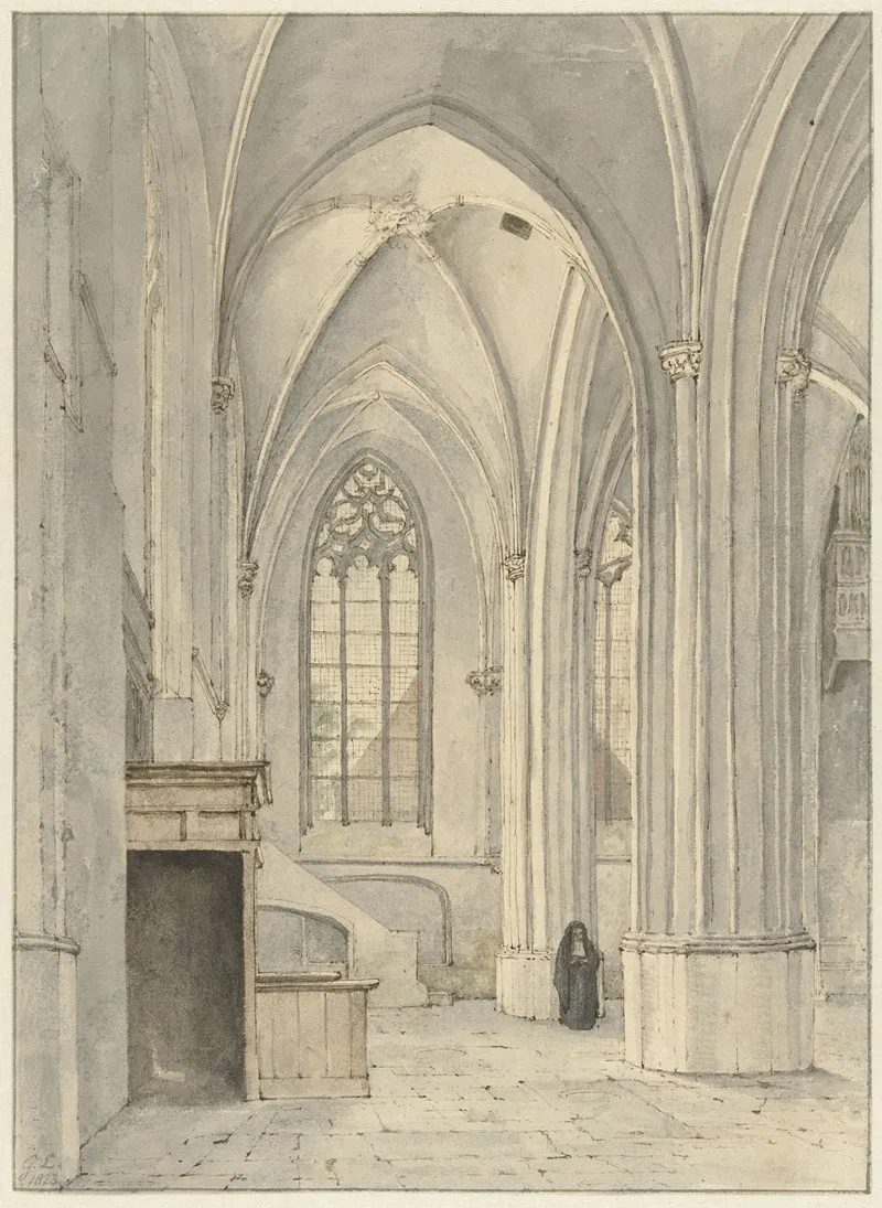 Interieur Van De Kerk Van Rhenen by Gerrit Lamberts - Canvas Print