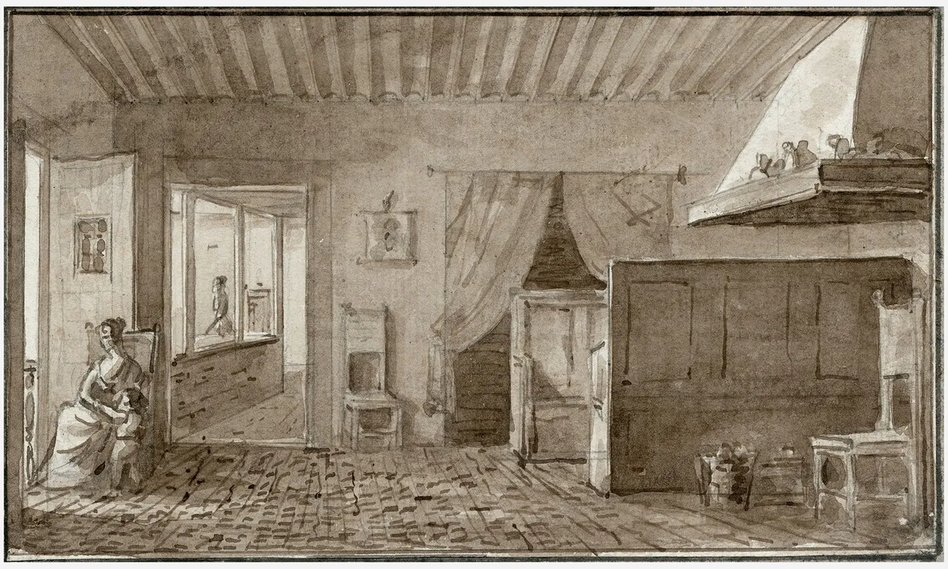 Interieur Van Een Huis by Otto Howen - Canvas Print