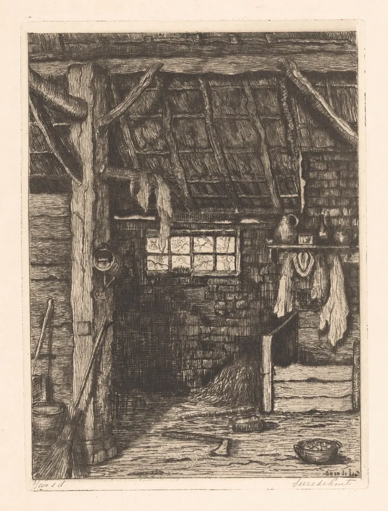 Interieur Van Een Schuur 3 by Suze de Lint - Canvas Print
