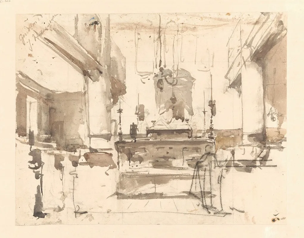 Interieur Van Een Synagoge by Johannes Bosboom - Canvas Print
