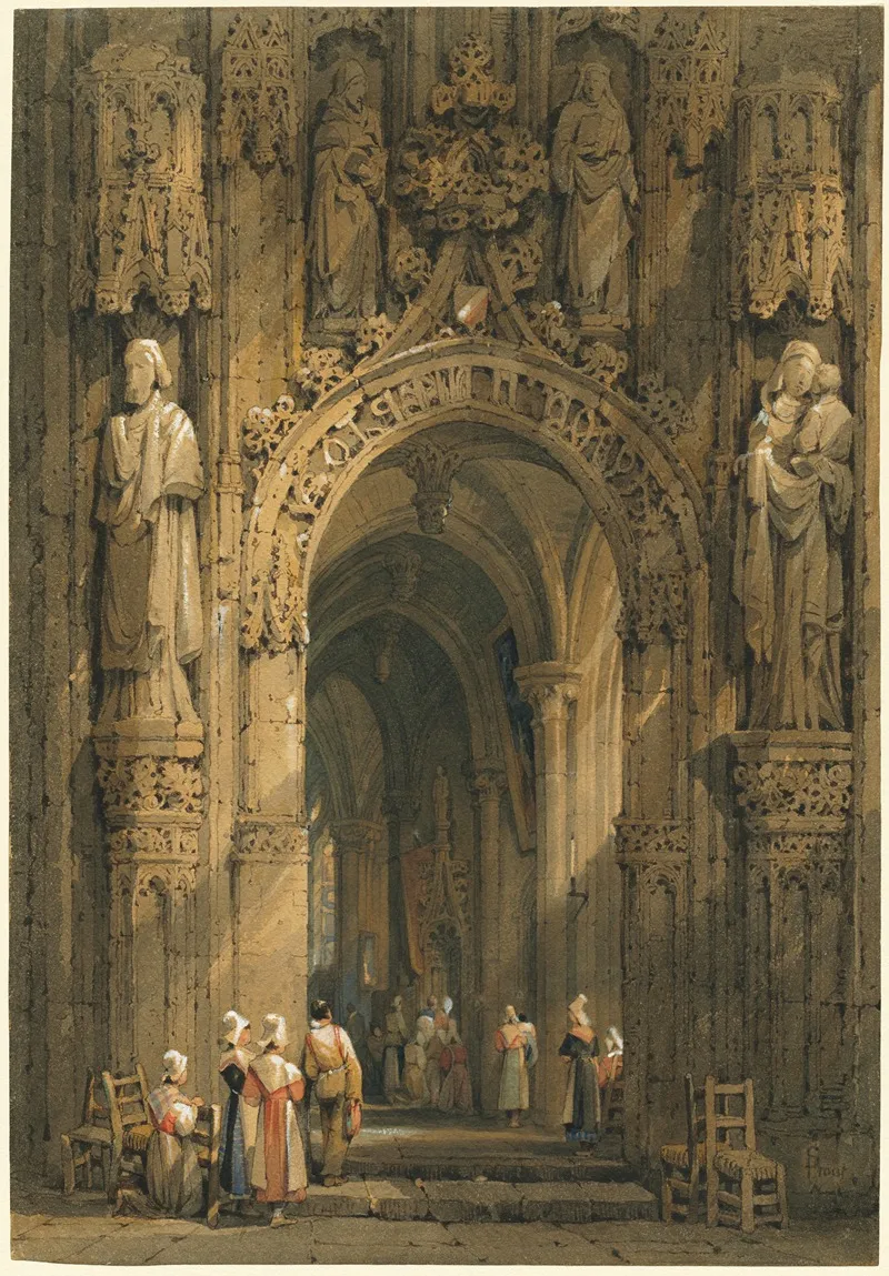 Interior Of A Cathedral 2 by Samuel Prout - Canvas Print