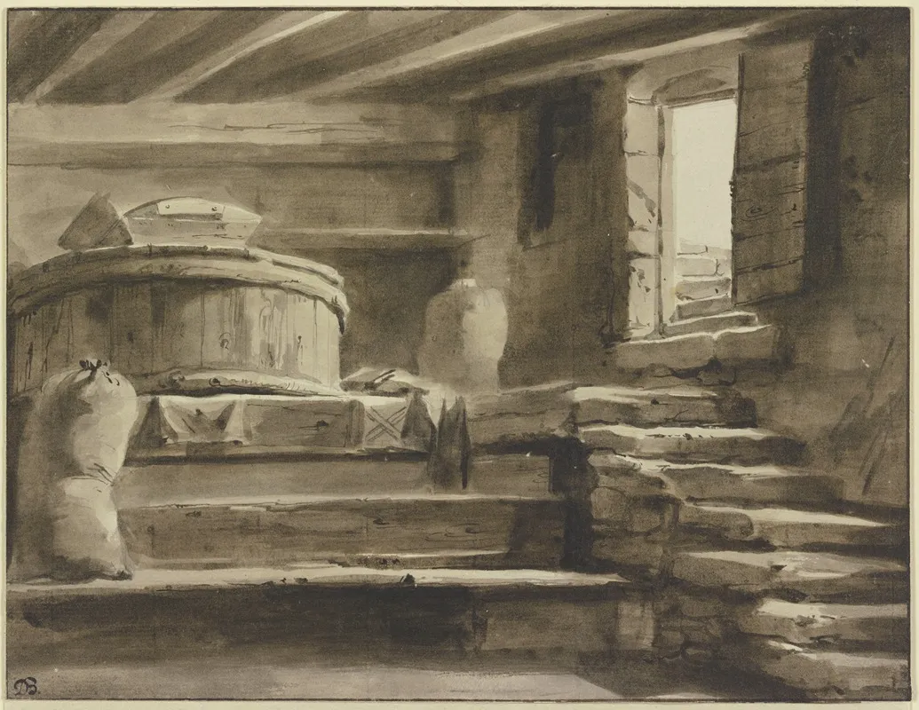 Interior Of A Mill 3 by Jean-Jacques de Boissieu - Canvas Print