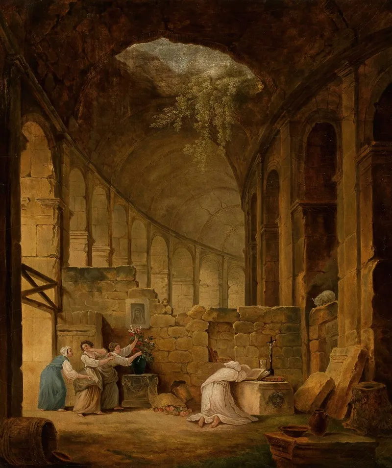 Interior Of The Colosseum In Rome by Aleksandra Potocka - Canvas Print