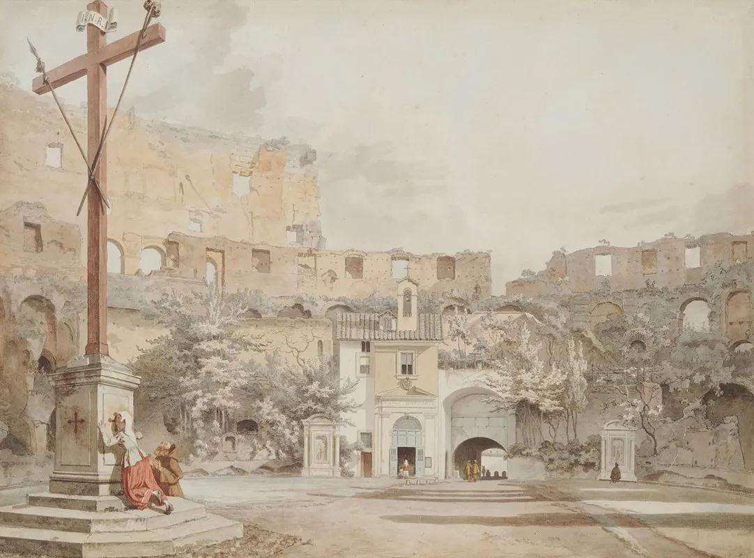 Interior Of The Colosseum Rome by William Pars - Canvas Print