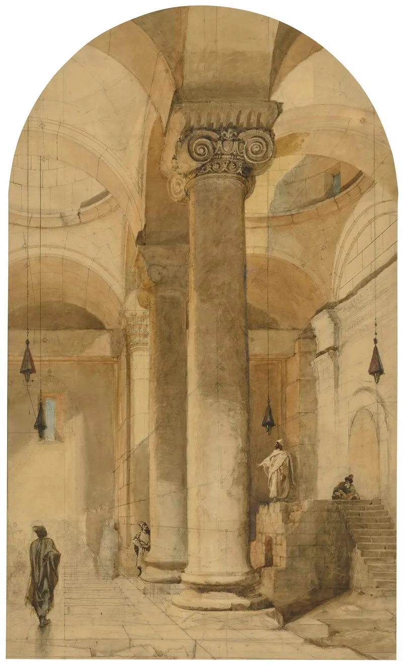 Interior Of The Golden Gateway In The Temple Area Of Jerusalem by Carl Haag - Canvas Print