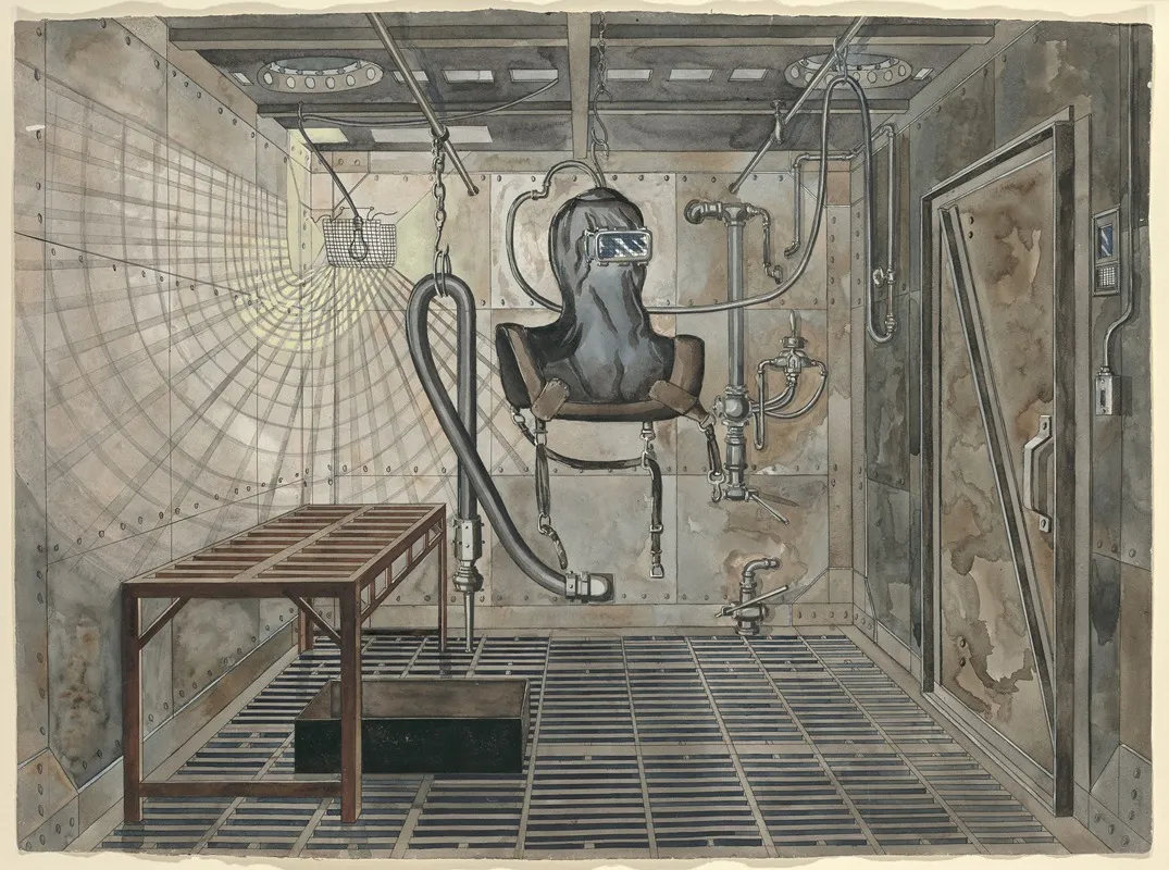 Interior Sand Blasting Chamber 1935 by Perkins Harnly - Canvas Print