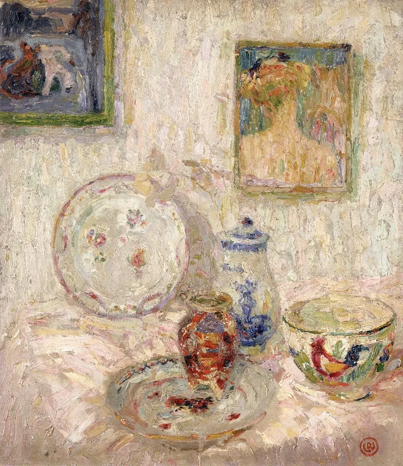 Interior With China And Dinnerware by Gustave De Smet - Canvas Print