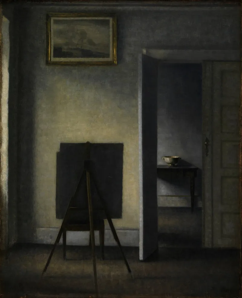 Interior With The Artists Easel by Vilhelm Hammershøi - Canvas Print