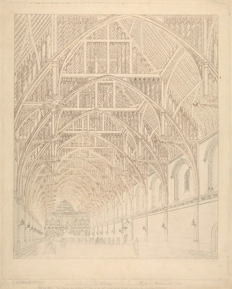 Internal View Of Westminster Hall by George Hawkins - Canvas Print