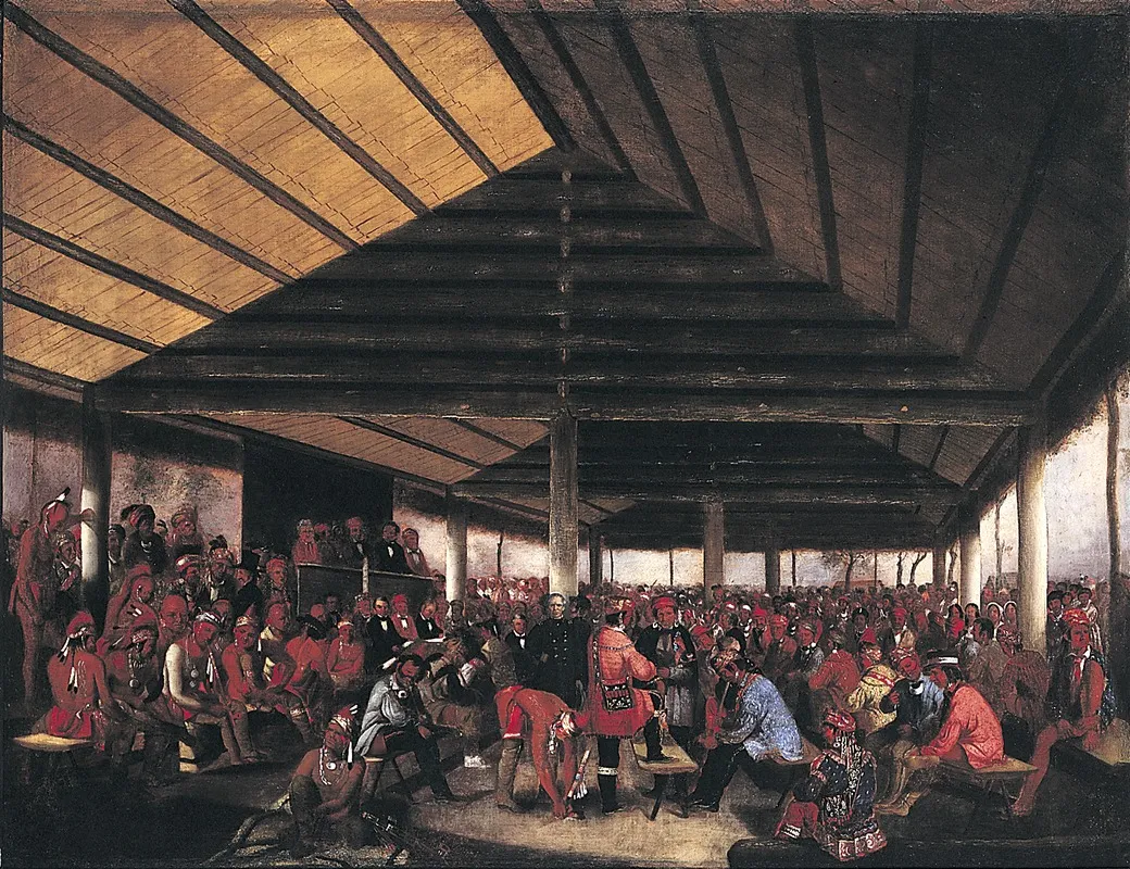 International Indian Council Held At Tallequah Indian Territory In 1843 by John Mix Stanley - Canvas Print