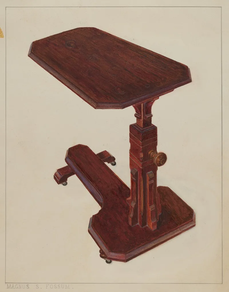 Invalid Bedside Table by Magnus S. Fossum - Canvas Print