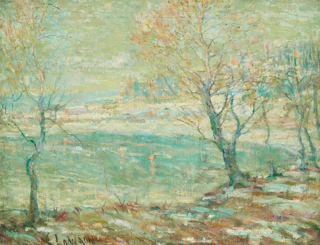 Inwood On The Hudson In The Snow by Ernest Lawson - Canvas Print