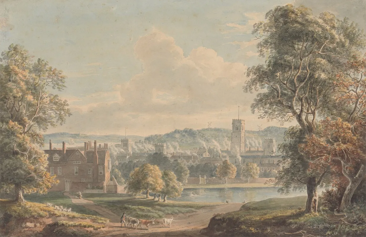 Ipswich From The Grounds Of Christchurch Mansion by Paul Sandby - Canvas Print