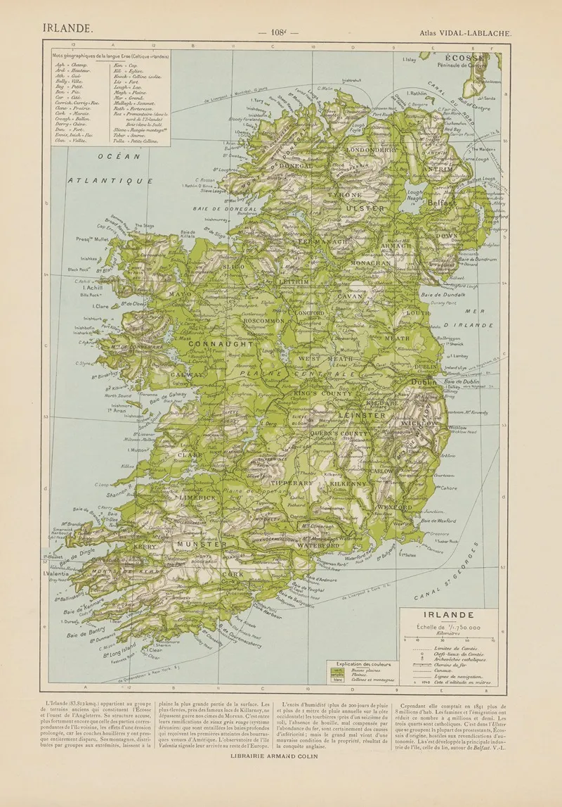 Irlande by Paul Vidal de La Blache - Canvas Print