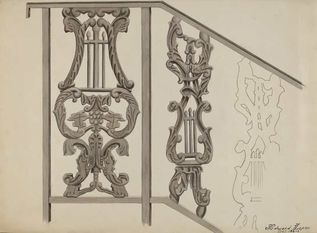 Iron Bannister by Edward L. Loper - Canvas Print