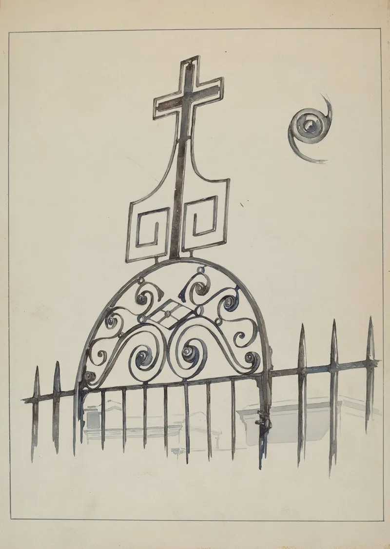 Iron Cross Gate Ornament by Arelia Arbo - Canvas Print