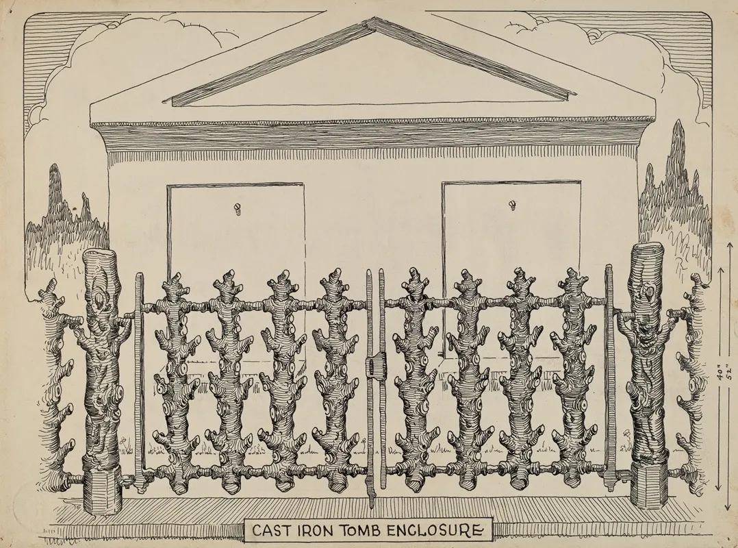 Iron Fence Around Tomb