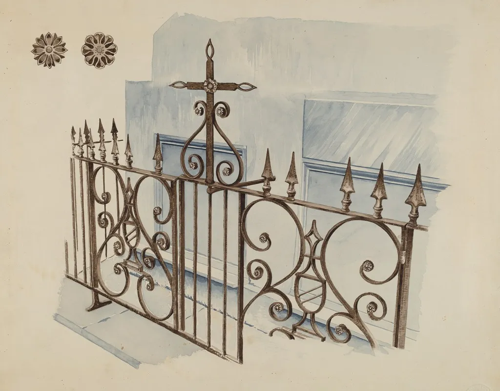 Iron Gate And Fence 15 by Ray Price - Canvas Print