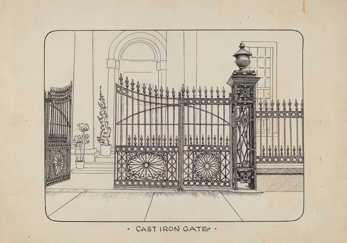 Iron Gate And Fence 17 by Ray Price - Canvas Print