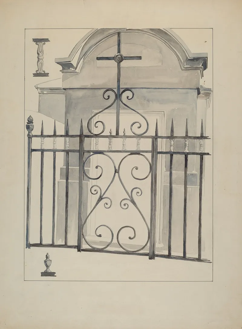 Iron Gate And Fence 4 by Arelia Arbo - Canvas Print